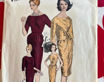 1960s Original Vintage Sewing Pattern Vogue Paris Original 1011 Patou - Dress and Blouse - Bust 36