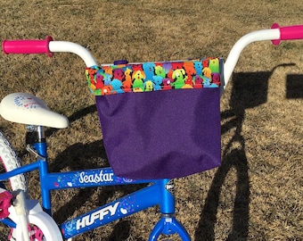 Kids' Handlebar Bag: Water Resistant Canvas Bicycle, Scooter, Tricycle Bag