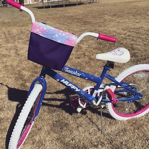 Handmade Water-Resistant Handlebar Bag for Girls Bikes, Scooters, Tricycles - Perfect for Storing Treasures and Snacks - Personalization