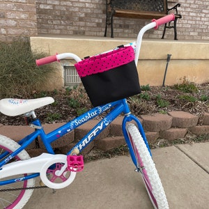 Hot Pink Bicycle Bag - Water Resistant Handlebar Bag with Kam Snap Closure and Personalization Option