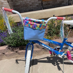 Tossed Monkey Print - Canvas Handlebar Bag for Kids’ Bikes, Scooters & Tricycles – Water Resistant with Kam Snap Closure