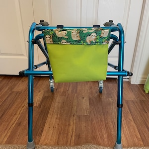 Happy Sloth Canvas Pediatric Walker Tote Bag with Customization Option | Perfect for Little Ones Using Walkers  | Treasure Gathering Bag