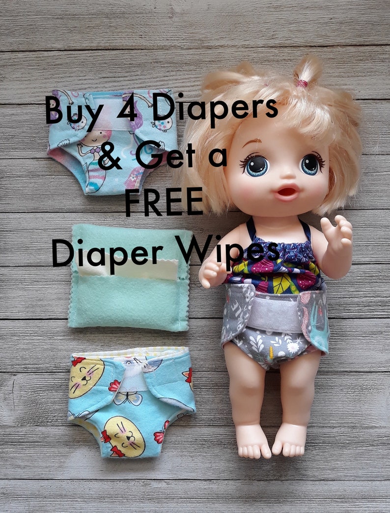 Baby Doll Reusable Flannel Cloth Diapers - Baby Alive Absorbing Diapers