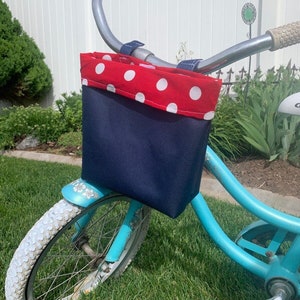 Handmade Water Resistant Bicycle Handlebar Bag with Kam Snap Closure and Personalization Option, Perfect for Bikes, Scooters, and Tricycles