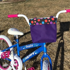 Colorful Handlebar Bag for Kids - Water Resistant Bike Accessory with Kam Snap Closure, Personalization Available