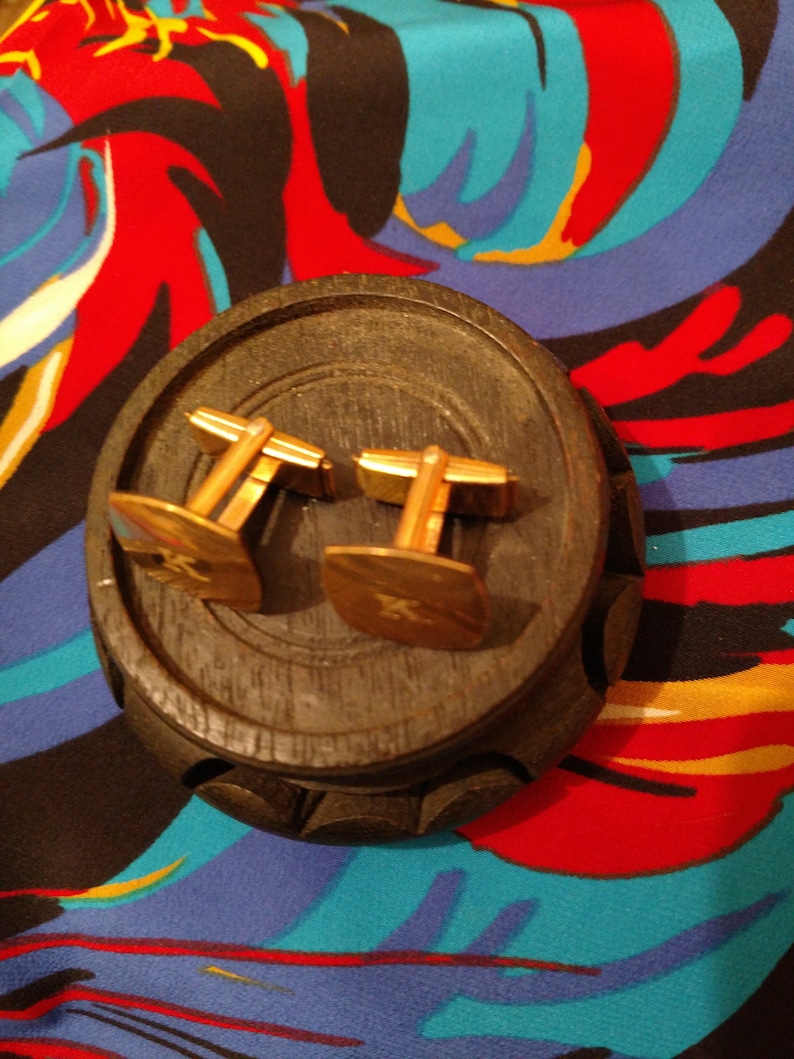 Vintage 12kt Gold Filled Cuff Links K K Flex Let