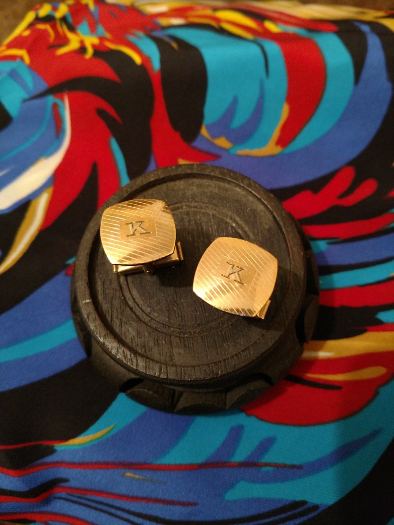 Vintage 12kt Gold Filled Cuff Links K K Flex Let
