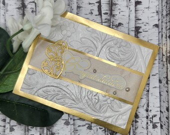 White and Gold Congratulations card 1