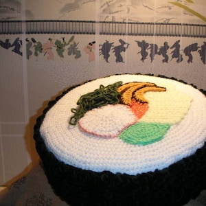 PDF crochet pattern for Sushi Pillow