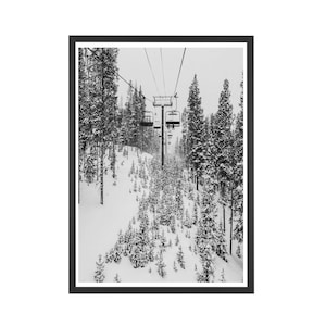 Colorado Print | Breckenridge Ski Resort | Ski Print | Winter Photo | Black and White | Wall Decor