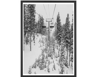 Colorado Print | Breckenridge Ski Resort | Ski Print | Winter Photo | Black and White | Wall Decor