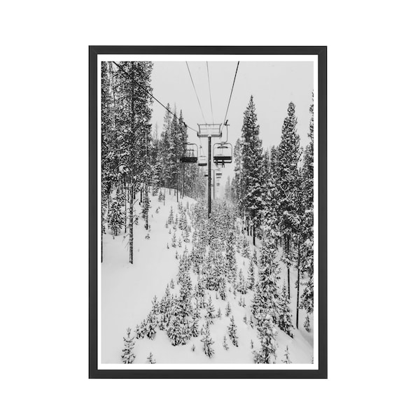 Colorado Print | Breckenridge Ski Resort | Ski Print | Winter Photo | Black and White | Wall Decor