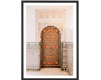 Moroccan Print, Door Photography, Morocco Travel Print, Colorful Print, Travel Photography, Mosaic Wall Decor, Boho Wall Art