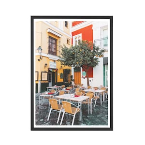 Spain Art Print, Streets of Seville Spain, Spain Travel Photography, European Print, Restaurant Print, Spain Decor, Seville Wall Art