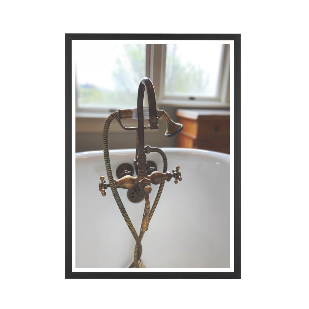 Bathroom Wall Decor, Vintagestyle Print, Vintage Bathtub, Bathroom