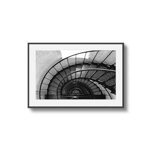 Lighthouse Black and White Print, Coastal Modern Print, Black and White Photography Print, Architecture Photo Print