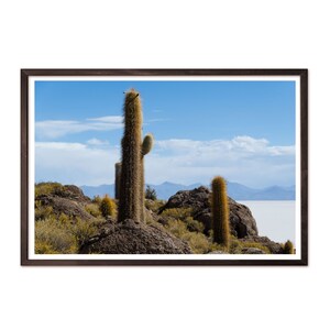 Bolivia Travel Print, Salar de Uyuni, South America Print, Bolivian Salt Flats, Cactus Photography, Bolivia Wall Art