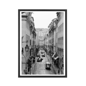 Black and White Photography Wall Art, Streets of Alfama Lisbon Portugal, Travel Portugal Print, Black and White Print, Photography Wall Art