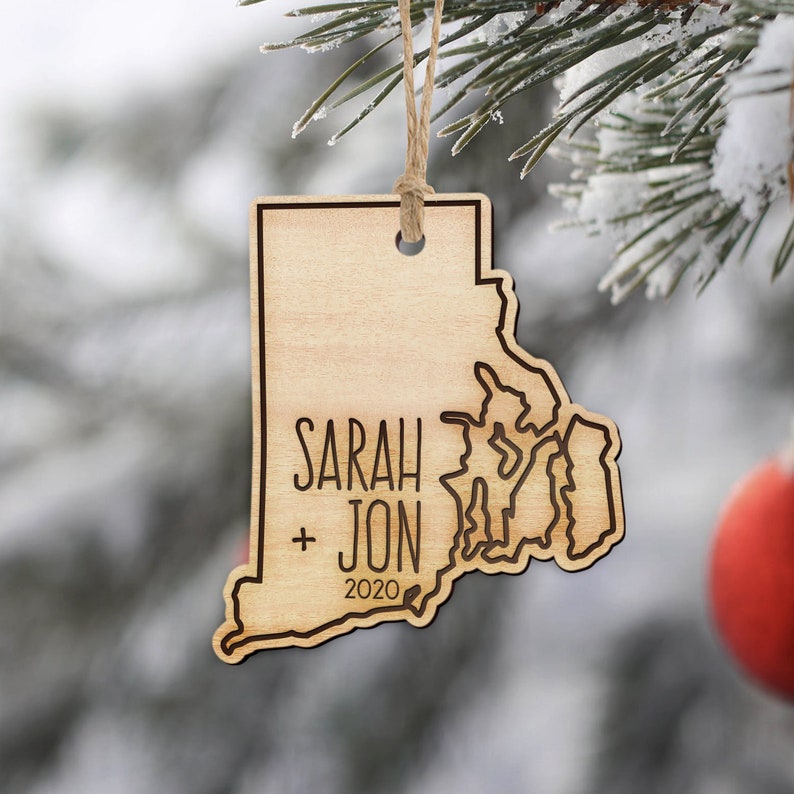 Rhode Island Personalized Ornament First Christmas Etsy