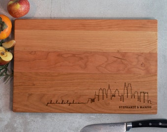 Philadelphia Philly Pennsylvania Cutting Board -Personalized Bamboo Cutting Board -Custom Cutting Board - Engraved Cutting Board - Map Print