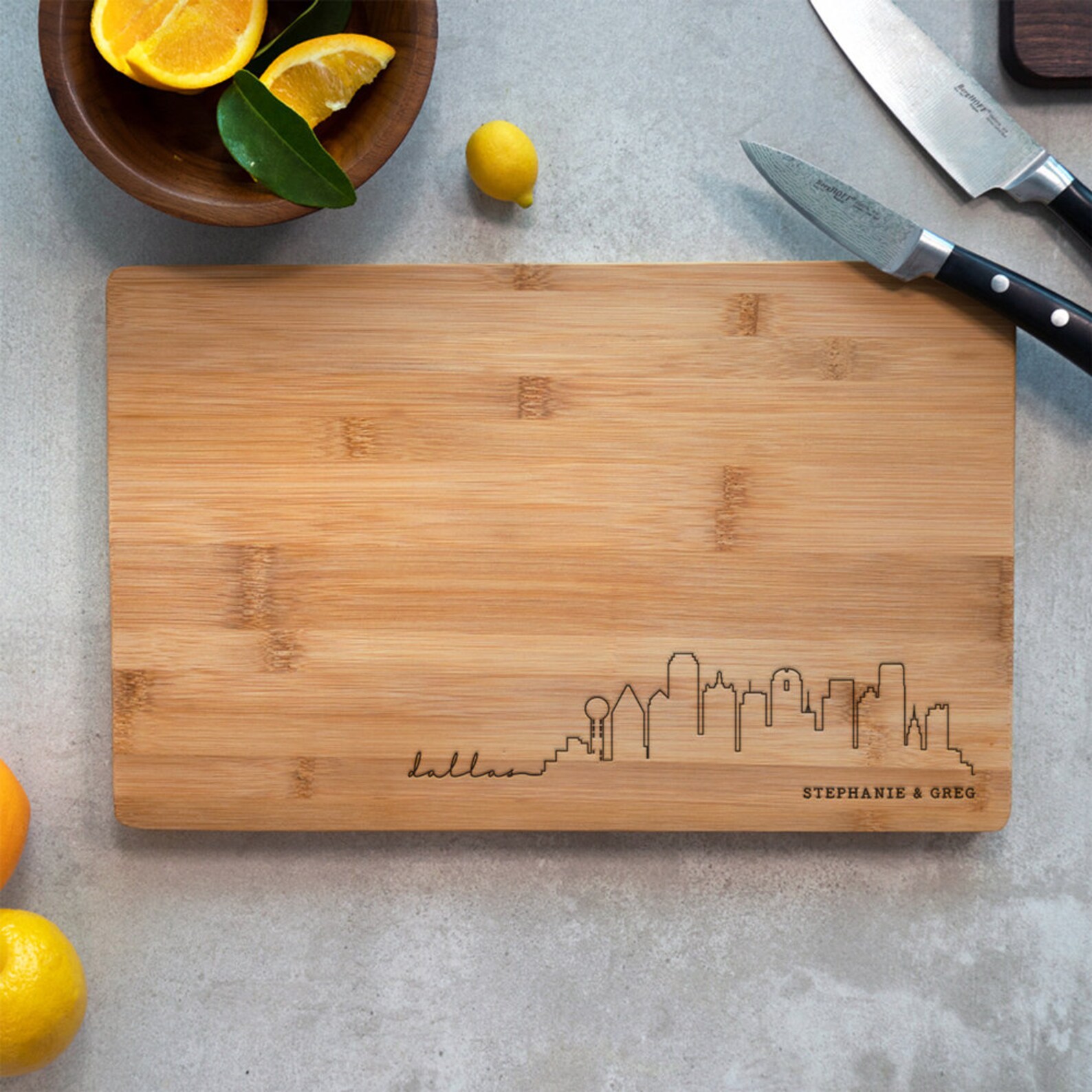 Dallas Texas Cutting Board Personalized Bamboo Cutting Board Etsy