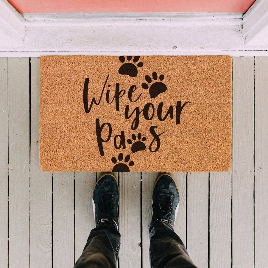 Wipe Your Paws Dog Mat Dog Doormat Pet Parent Etsy