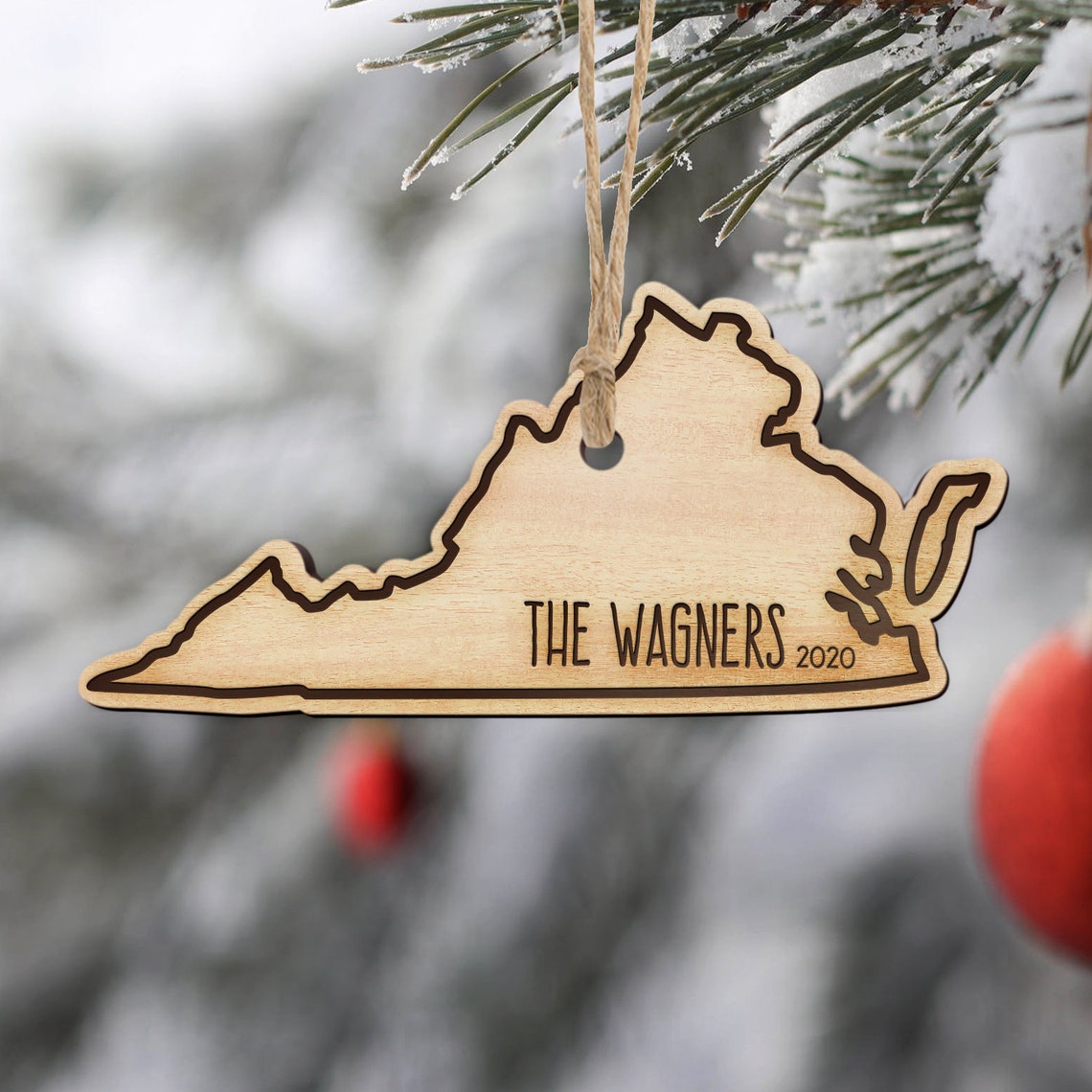 Virginia Personalized Ornament First Christmas Ornament Etsy