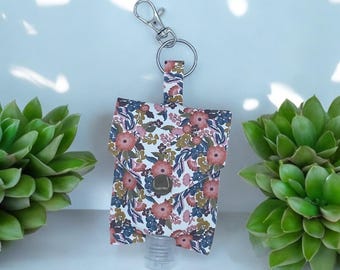 Fall floral pocketbac holder, travel lotion holder keychain for women, nursing student gift, everyday essentials, hand sanitize holder, best