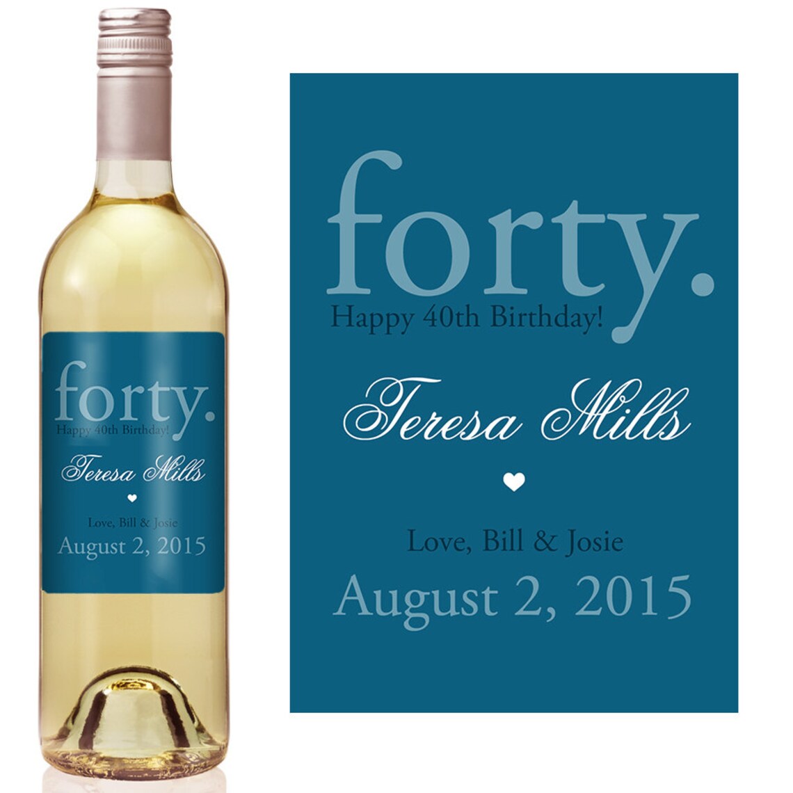 40th Birthday Wine Label Personalized Wine Label Custom Etsy