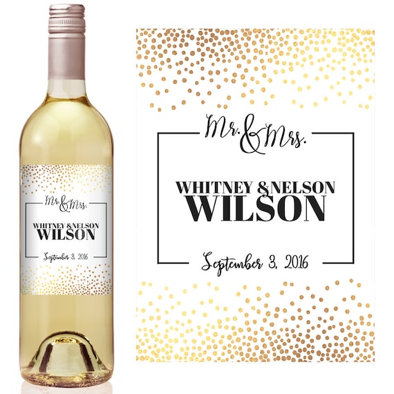 Wedding Wine Labels Wedding Gift for Couple Custom Wine - Etsy