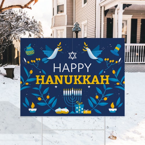 Hanukkah Decorations Outdoor Yard Sign Outdoor Hanukkah Etsy