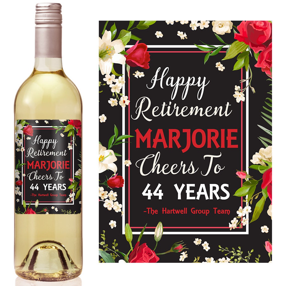 Retirement Gifts Custom Wine Label Personalized Wine Label Etsy