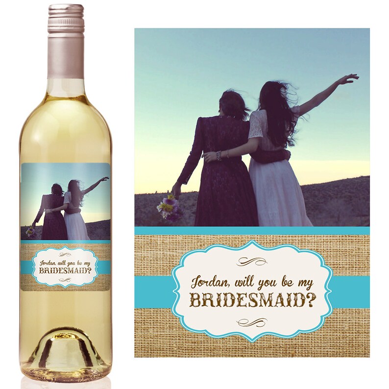 Custom Bridesmaid Proposal Gift Bridesmaid Wine Bottle Label | Etsy