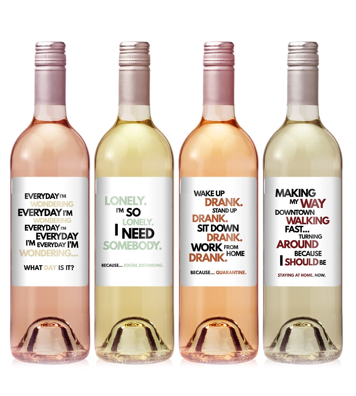 Funny Wine Label - Funny Gift Idea - Social Distancing - Quarantine Gift Ideas - Funny Adult Gift Ideas