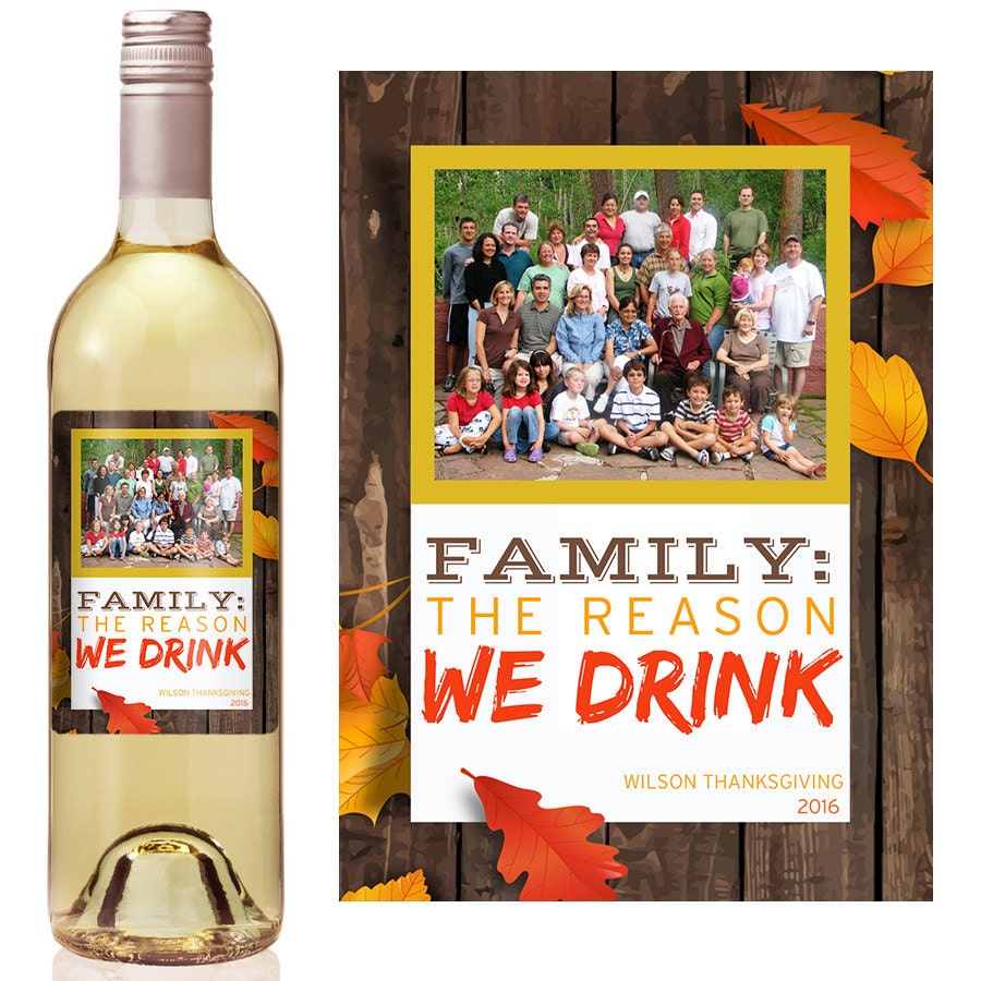 Thanksgiving Custom Wine Label Thanksgiving Wine Labels | Etsy