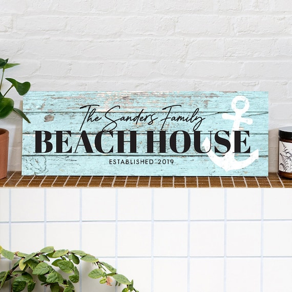 Personalized Family Name Beach House Sign, Beach Sign, Beach House