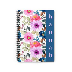 Personalized Floral Spiral Notebook - Perfect for Journaling, Note Taking, Gifts, and Planners,Birthday,Christmas,Mother&#39;s Day, Custom Diary