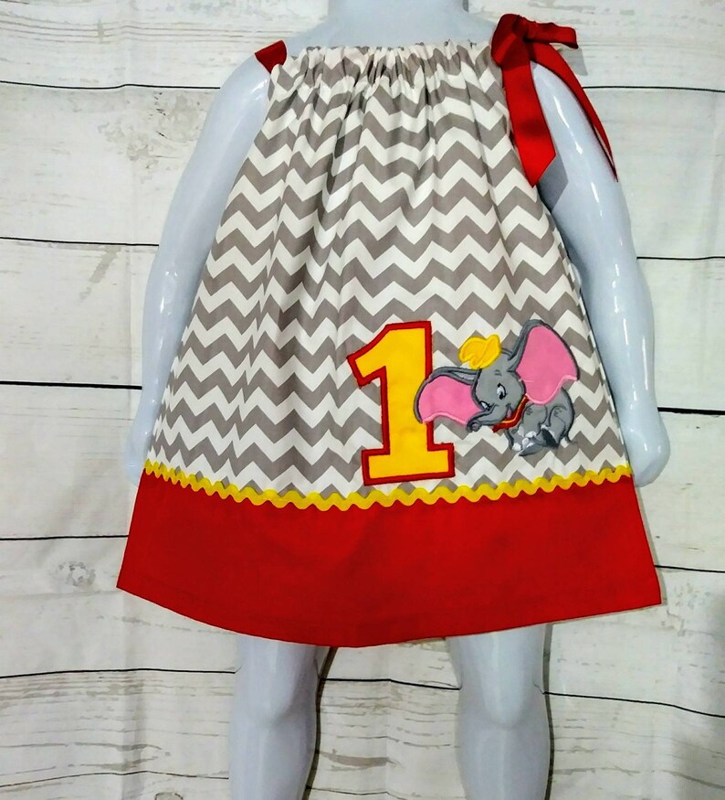 Embroidered dumbo birthday dress Dumbo party dumbo Birthday Dress Girls dumbo Dress elephant Birthday Dress carnival dress