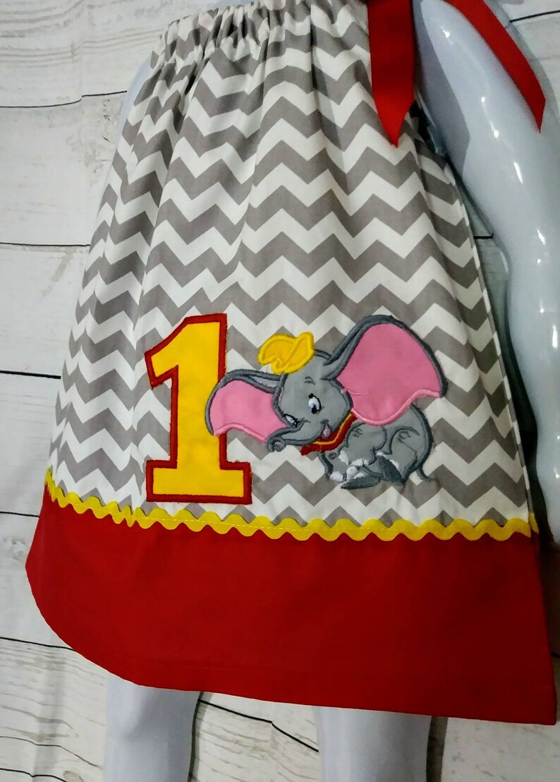 Embroidered dumbo birthday dress Dumbo party dumbo Birthday Dress Girls dumbo Dress elephant Birthday Dress carnival dress
