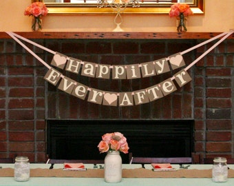 Wedding Sign / Happily Ever After Banner / Wedding Banner Sign / Wedding Decoration / Rehearsal Dinner / Photo Prop- Signage