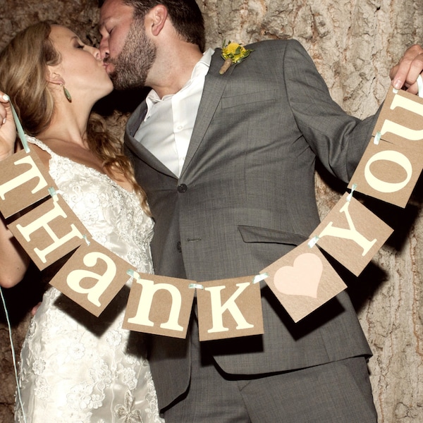 Thank You Sign / Rustic Wedding Banner Photo Prop - Wedding Sign - Wedding Decoration