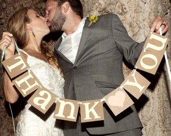 Thank You Sign / Rustic Wedding Banner Photo Prop - Wedding Sign - Wedding Decoration