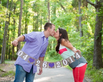 Save the Date Banner / Wedding Garland / Save the Date Props / DiY Engagement Cards / Wedding Date Banner / Photo Prop