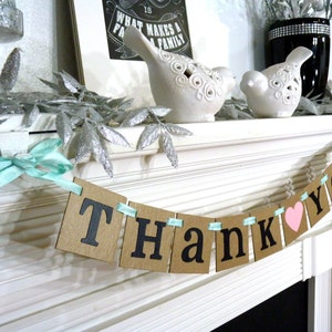 mini Thank You Banner / Wedding Garland / Rustic Banner / Thank You Card / Photo Prop / Wedding Thank You/ Wedding Decoration image 4