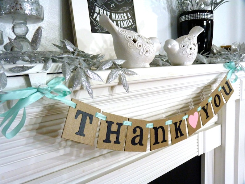 mini Thank You Banner / Wedding Garland / Rustic Banner / Thank You Card / Photo Prop / Wedding Thank You/ Wedding Decoration image 4