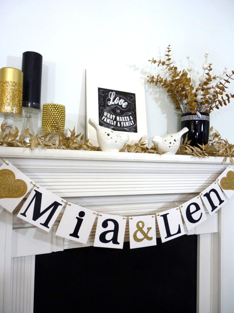 Wedding Garland / Custom Names Banner / Wedding Banner / Etsy