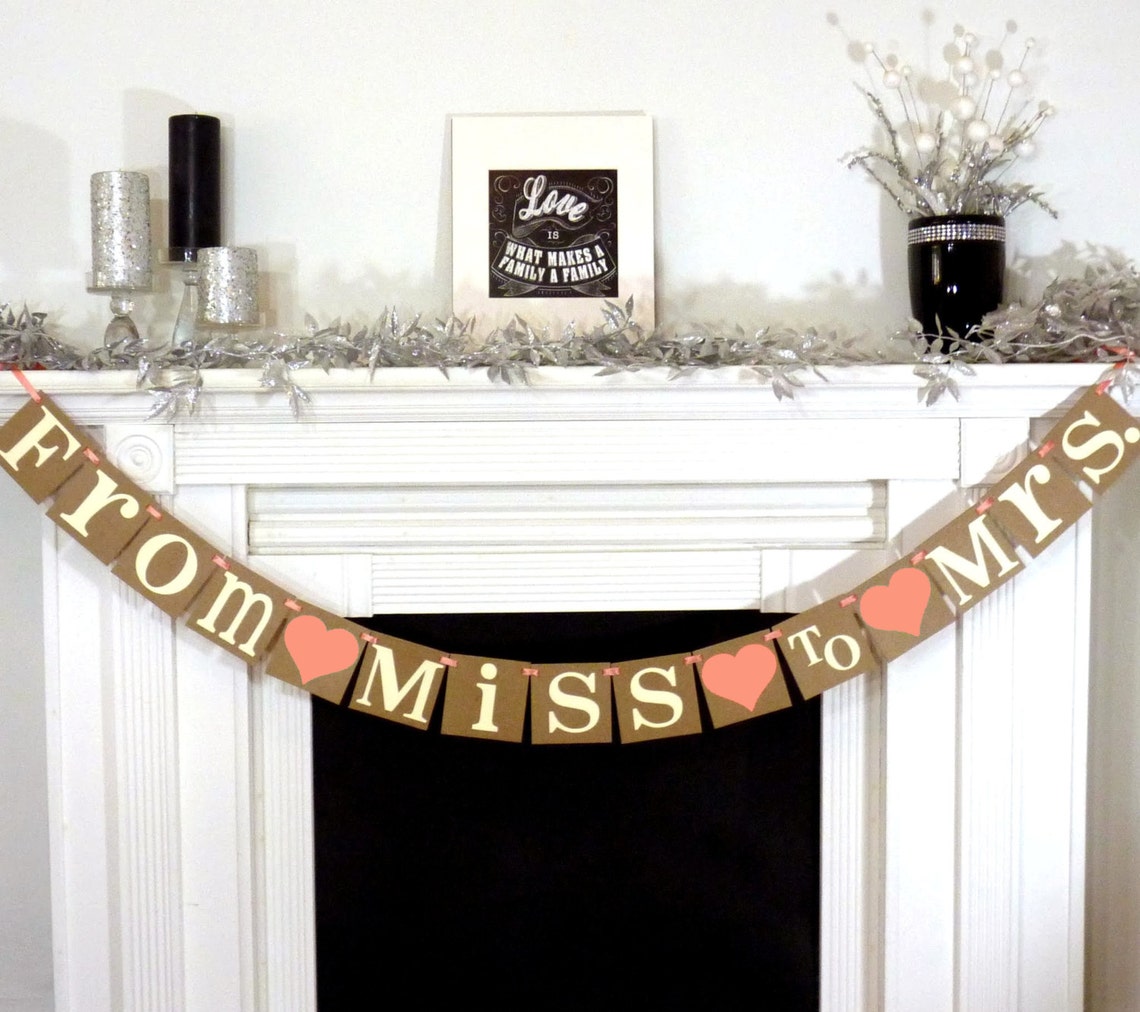 Wedding Banner Decoration From Miss to Mrs Bachelorette Etsy