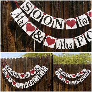 Engagement Banner, Soon to Be Mr. & Mrs Banner, Engagement Party Decor, Rustic, Engagement Party Ideas, Wedding Reception, Couple Shower image 3