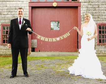 Thank You Sign Banner / Rustic Wedding Garland/ Thank You Photo Prop / Thank You Wedding Sign / Wedding Decoration