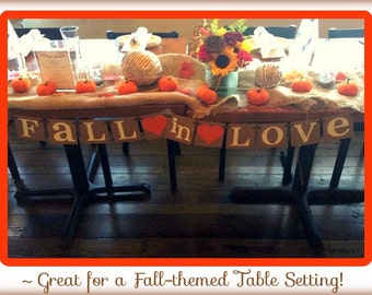 Fall In Love Banner, Bridal Shower Banner, Bridal Shower Decorations, Wedding Banners, Fall in Love, Couples Shower, Fall Wedding Banner